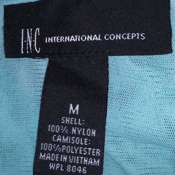 INC International Concepts Baby Blue Sheer Long Sleeve Blouse - Picture 10 of 10